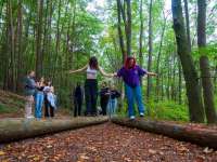 Schüler im Königswald - Gleichgewichtsübung 2