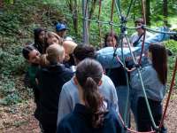Schüler im Königswald - Spinnennetz 1